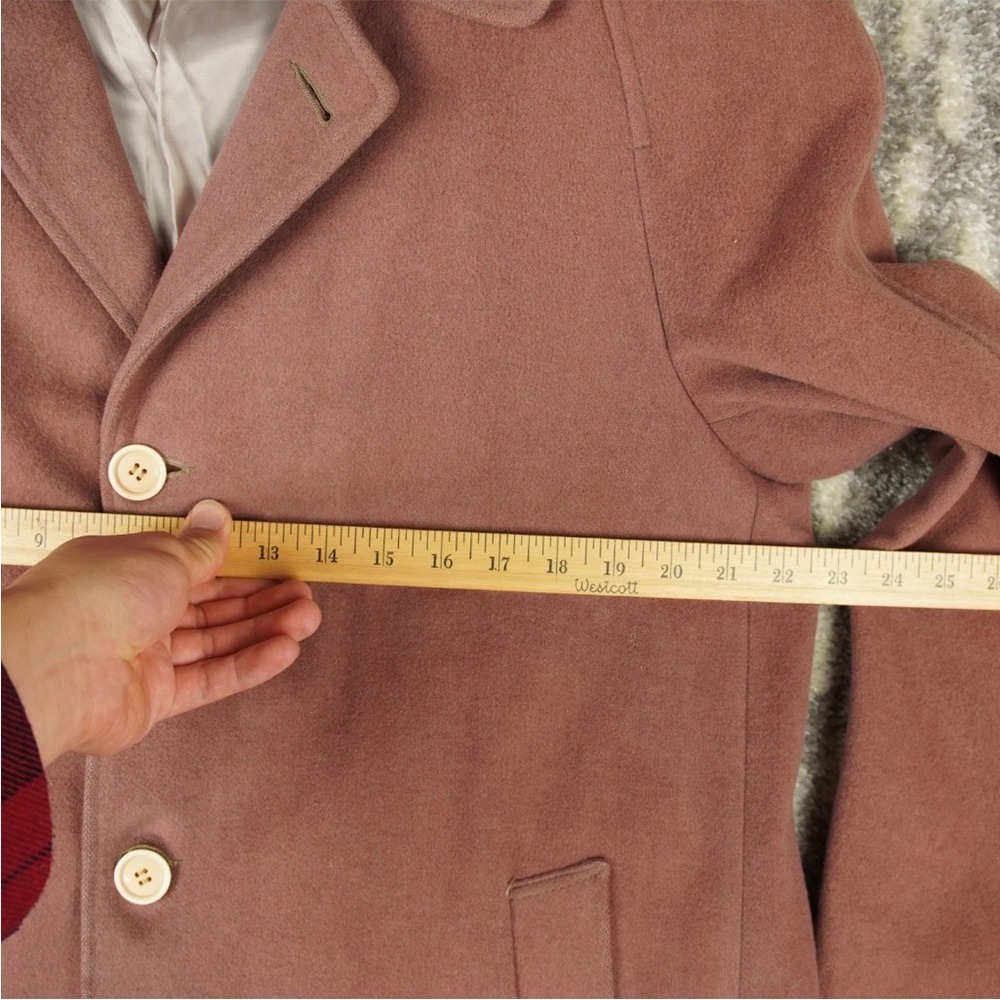 Vintage Barneys New York By American Craftsmen Pure Wool Overcoat Mens 36 Pink - Picture 9 of 15